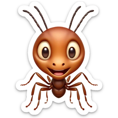 Cinematic Cheeky Ant Portrait Emoji, Head tilted dramatically with an exaggeratedly shocked expression, featuring a diminutive, agile body with wide, comically expressive eyes full of playful disbelief and subtly animated antennae, Simplified yet hilariously expressive features, highly detailed, glowing with a slightly sassy earthy glow, high shine, dramatic yet playful, stylized with an air of cheeky insect mischief, soft glowing outline, capturing the essence of a meme-worthy ant that looks ready to scurry its way into viral fame! sticker