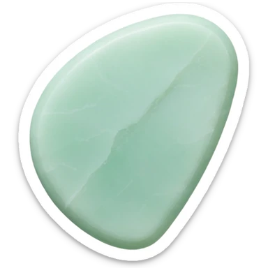 Gua sha stone tool, minimalist, rounded, soft pastel colors, facial massage sticker