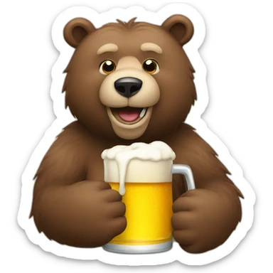 Bear-drink-beer sticker
