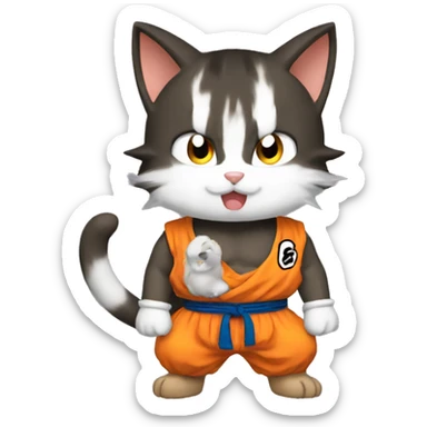 Goku in the form of a cat sticker