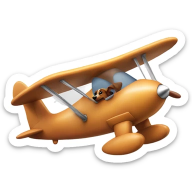 Sausage dog in a plane sticker