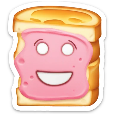 Grilled cheese sandwich with pink cheese ￼ sticker