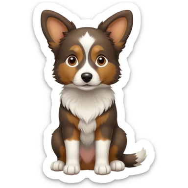 собака породи ауссі триколор з передніми білими  без білої смужки на голові  sticker