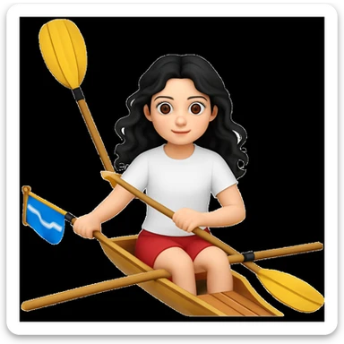 Make the girl's outfit red shorts and a white short-sleeved t-shirt in the style of apple style emojis sticker