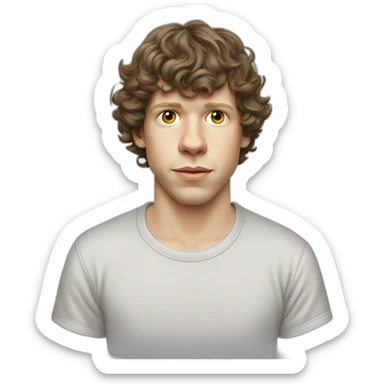 jesse-eisenberg cartoon wearing tee sticker
