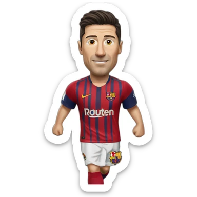 Robert Lewandowski in Barcelona kit sticker