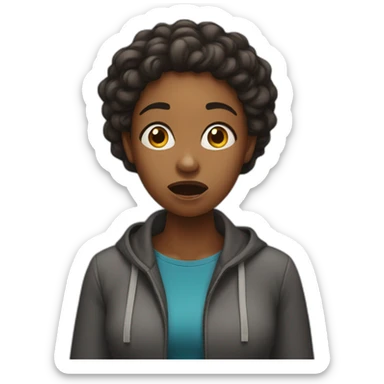 Black woman shocked sticker