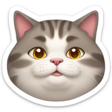 Overweight fat obese cat sticker