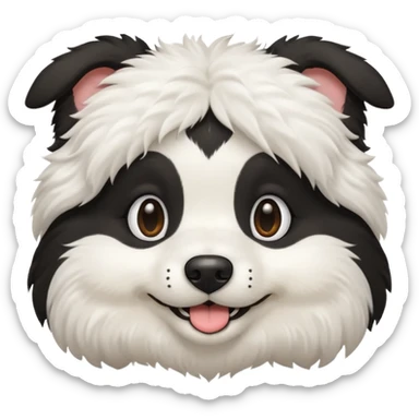 Black and white dog face emoji sticker