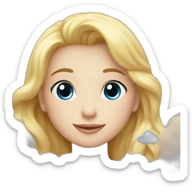 Cœur bleu ciel avec étoiles sticker