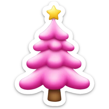 Christmas tree with pink decorations sticker