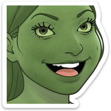 girl's face winking, only face, no text sticker