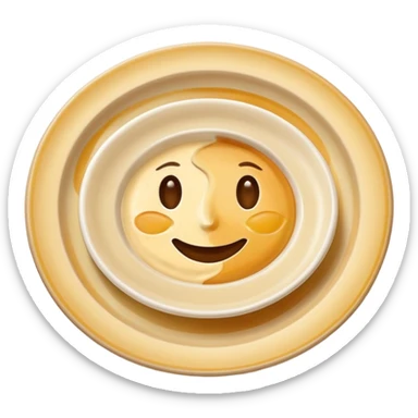 hummus plate, hyper-polished, vibrant, soft gradients, shiny, apple emoji style sticker