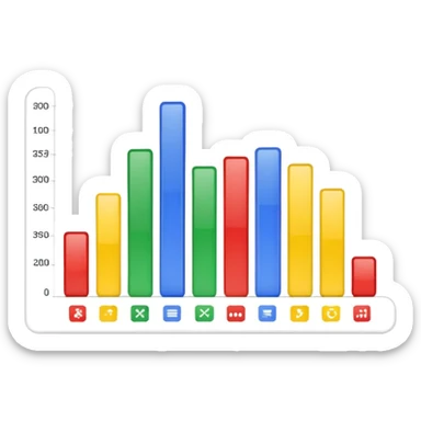 bar chart with Google colors sticker