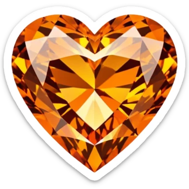 orange heart-shaped diamond sticker