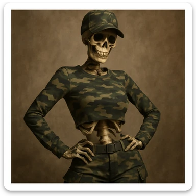 rebone baddie in camo sticker