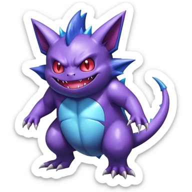 Shiny Dark Gengar-Haunter-Nidorino-fusion-hybrid full body sticker