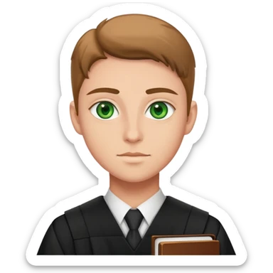 Law student, make eyes more green sticker