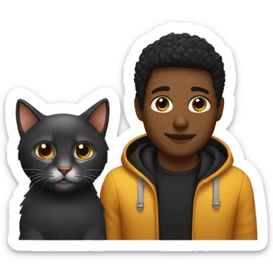 Persona con un gatito negro  sticker