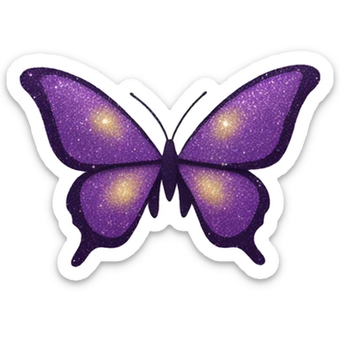 Purple glitter butterfly sticker