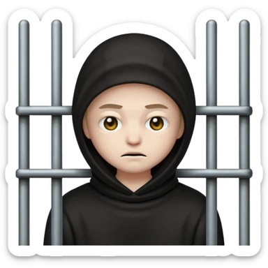 Создай эмодзи вора за решёткой sticker