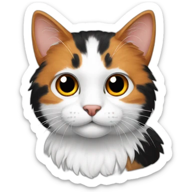 Cat with black, white and orange fur sticker