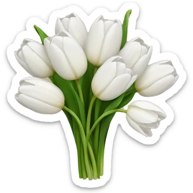 white tulip bouquet  sticker