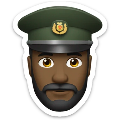 Militar boina negra y barba corta sticker