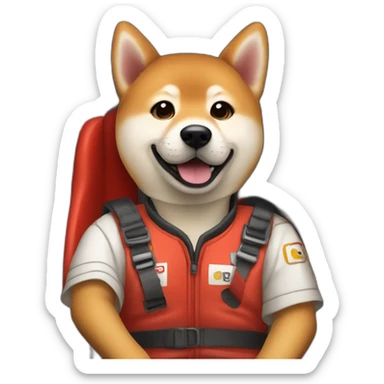shiba inu racecar driver sticker