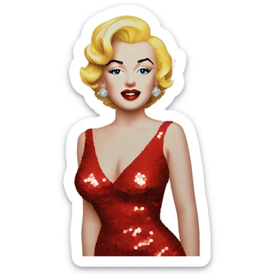 Marilyn Monroe red sequin dress sticker