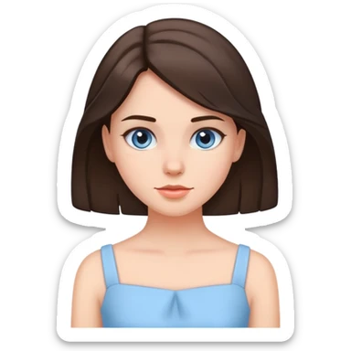 Brunette girl in light blue dress sticker