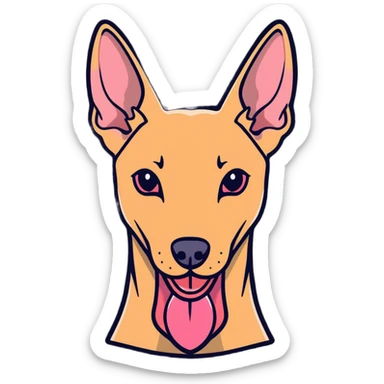 An Egyptian pharaoh hound with its tongue out sticker