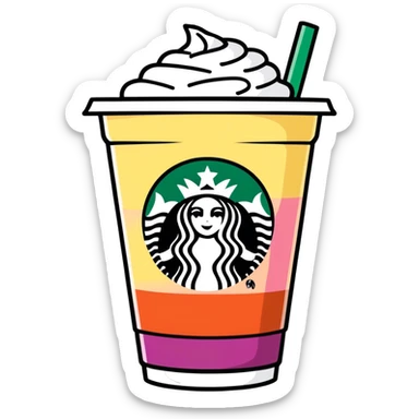 The rainbow Starbucks drink sticker