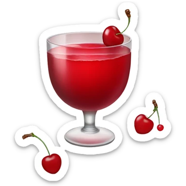 red drink with red cherries  sticker