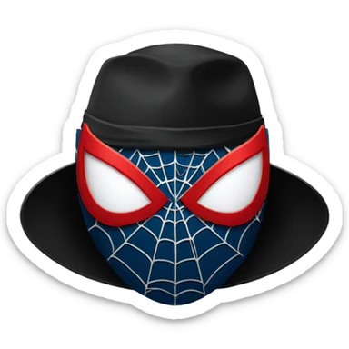 Spiderman mask WITH BLACK HAT sticker