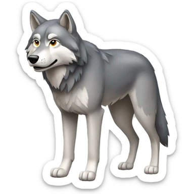 Gray Wolf Full Body sticker