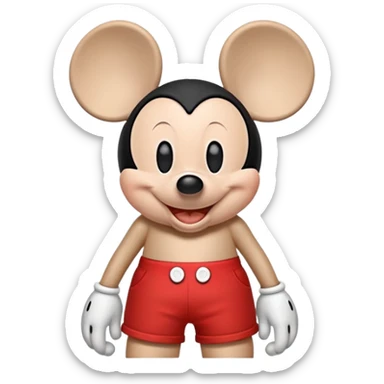 Mickey Mouse with red shorts and big ears sticker