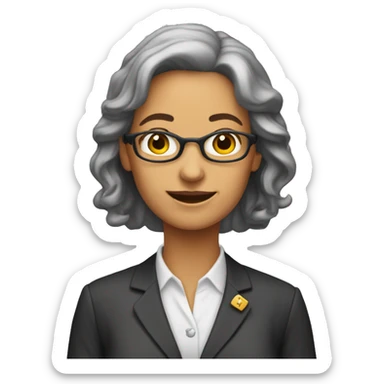 Profesora directora de primaria, pelo castaño sticker