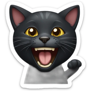 black cat rejoices sticker