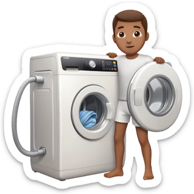 Menschen mit Waschmaschine am Rücken  sticker