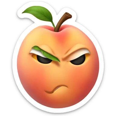 peach emoji with tong sticker