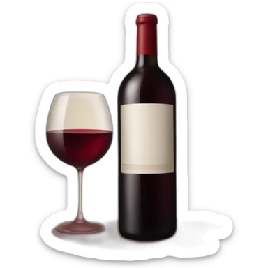 Red wine bottle sticker