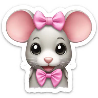 coquette pink bow rat sticker