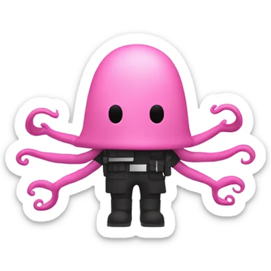 Squid Game Pink Soldier Making Circle shape with arms sticker