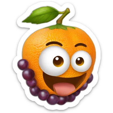 abacate laranja com uvas sticker