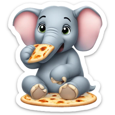 Elephant eating a Naan  sticker