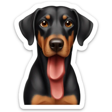 Perro salchicha-negro-marron sticker