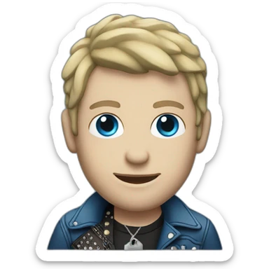 rock star white man with a guitar and blue eyes and tattoos sticker