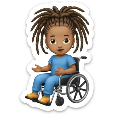 Diabetic disabled black baby with dread locks sticker