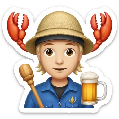  A crabby beer spelling whip sticker